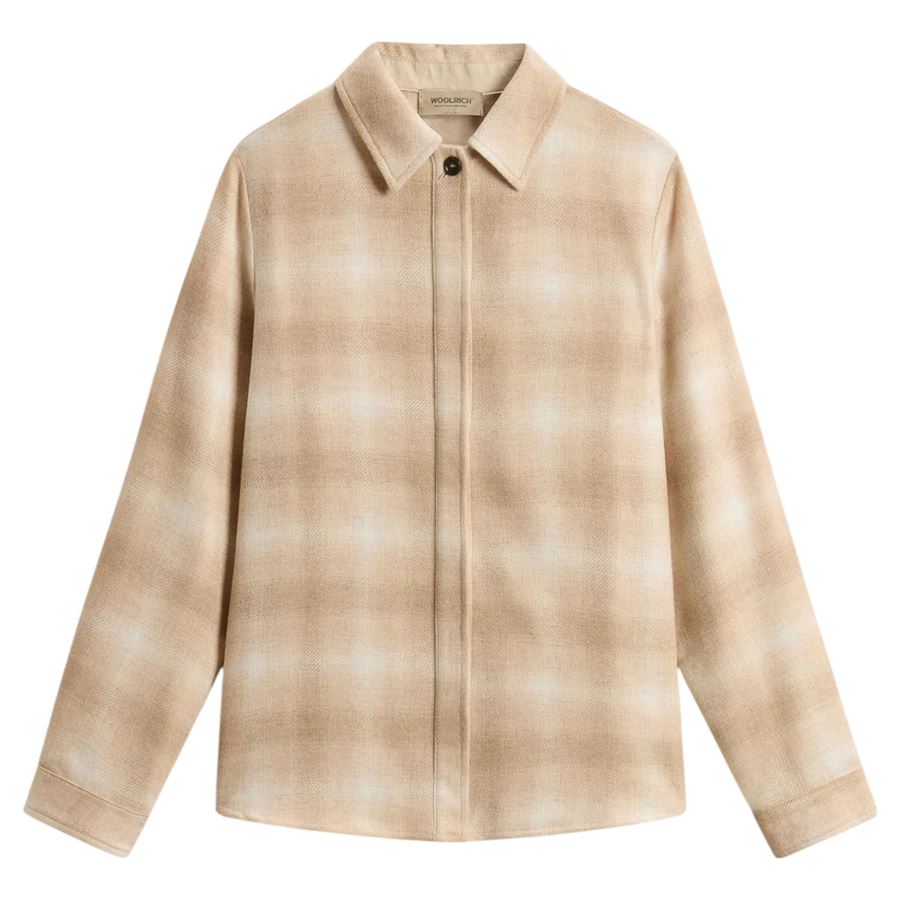 Camicia da donna in misto lana italiana Hombre Beige Woolrich | CFWWSI20028912